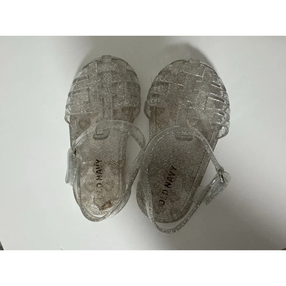 Old Navy Kids Clear Glitter Jelly Sandals Size Unknown Preowned